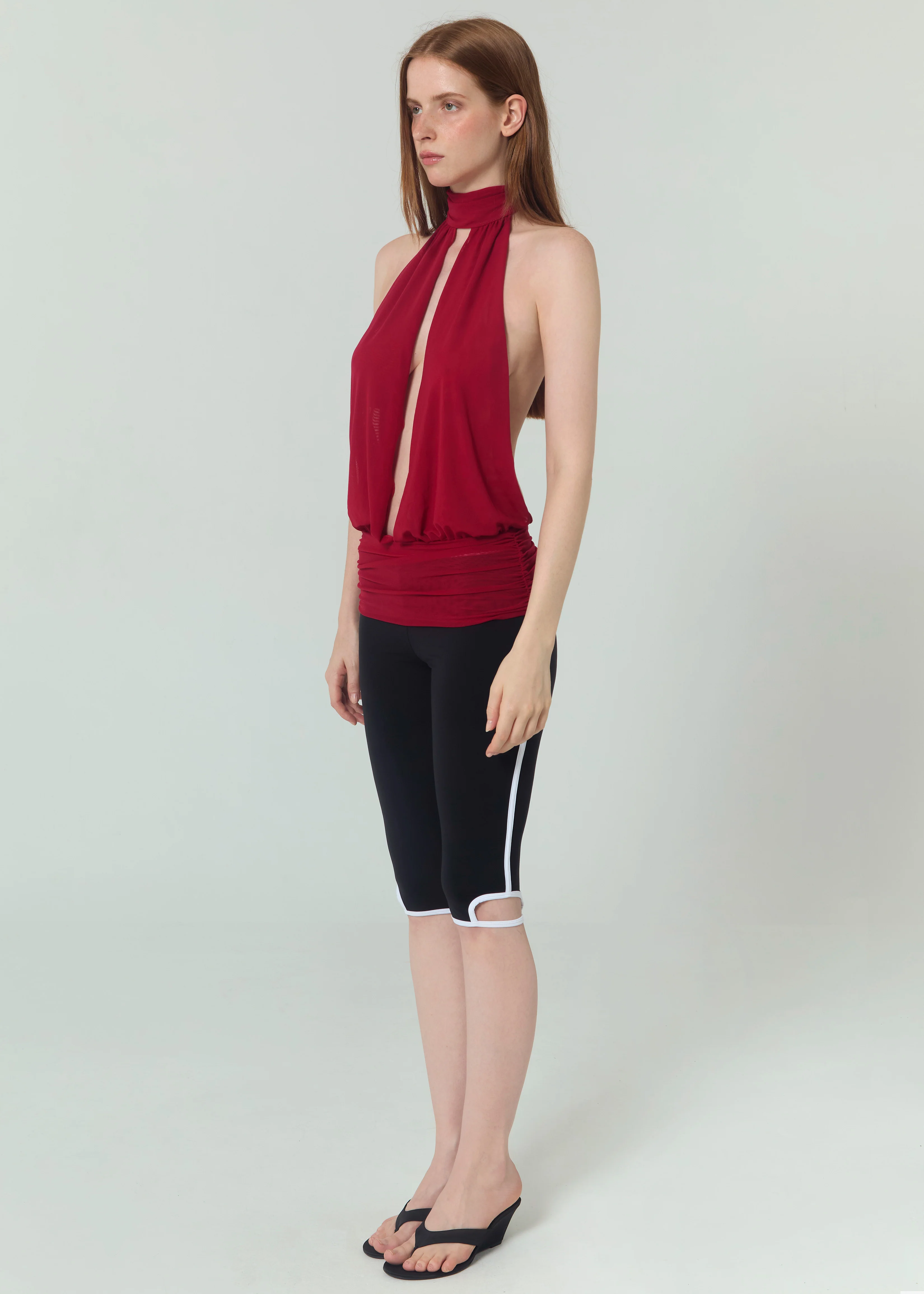 MESH NECK TOP - ROSE