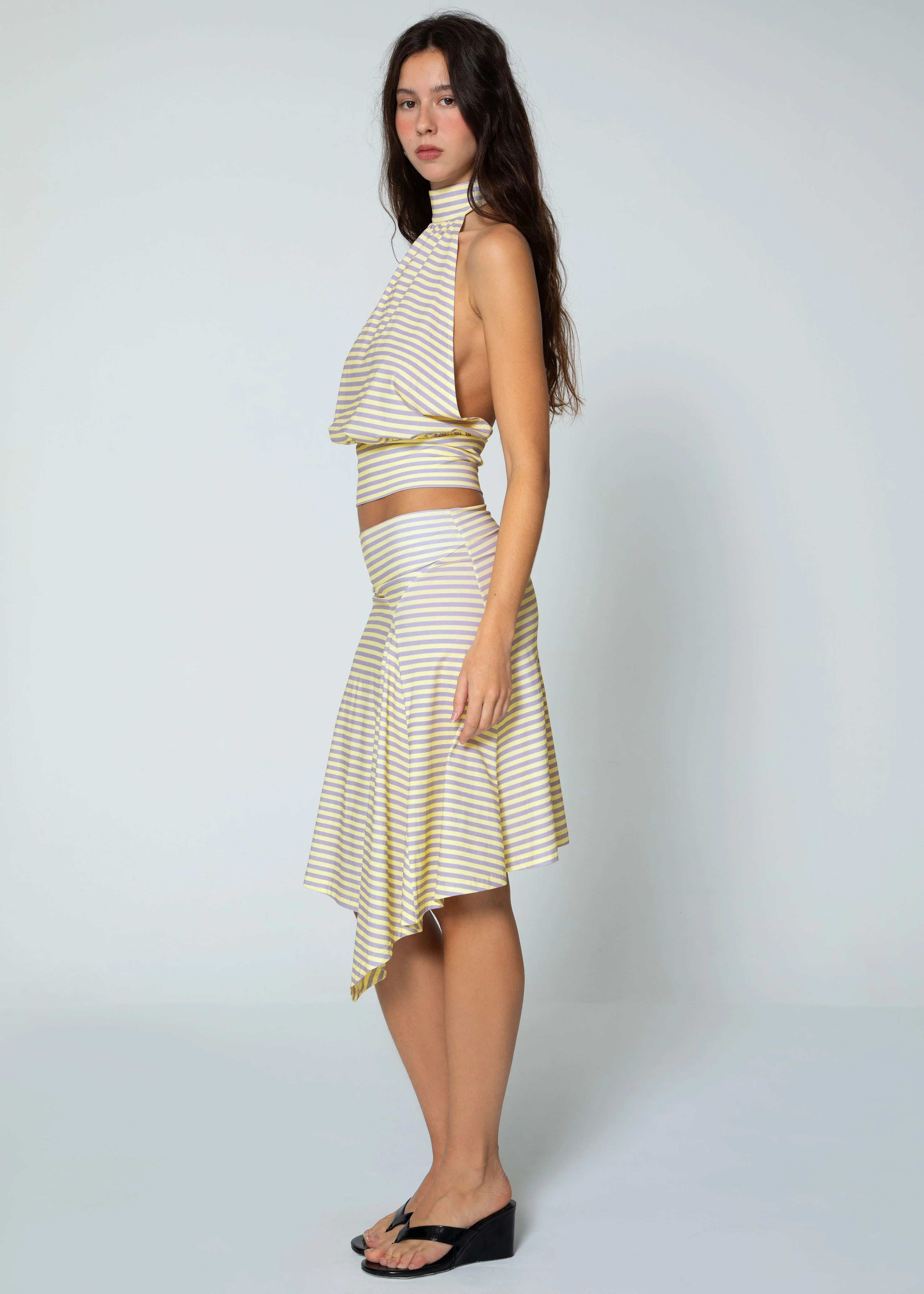 STRIPED HALTER TOP - BUTTER - Image 5